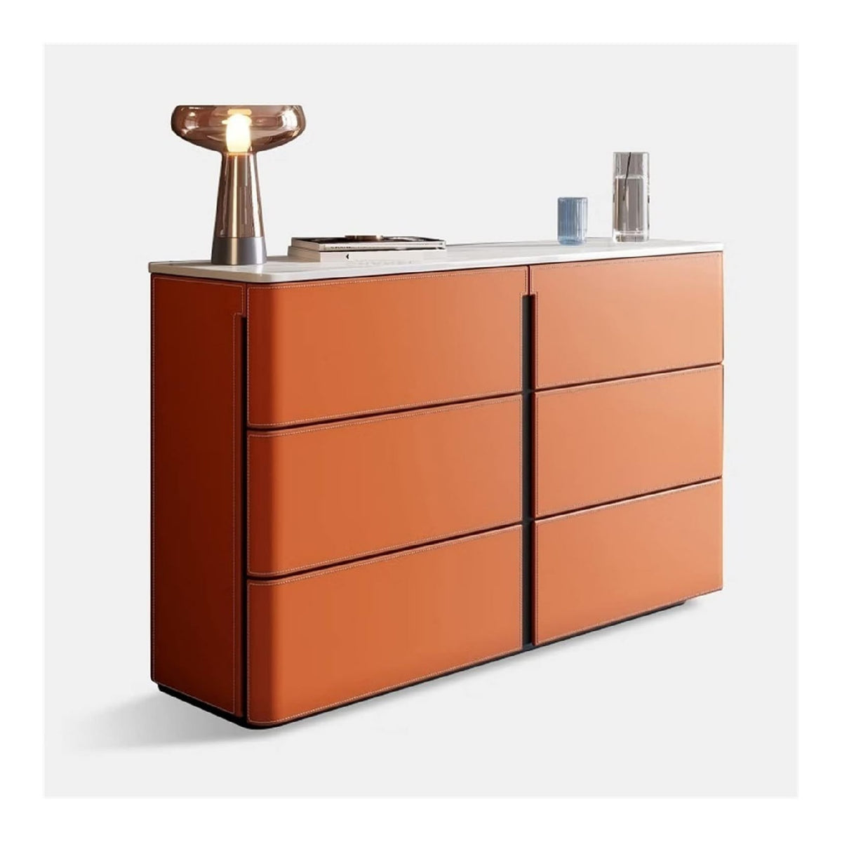 Buffetschrank Anrichte Sideboard -Eingangsschrank Wohnzimmer Schubladenschrank Wand Hochschrank Schlafzimmer Leichte Luxusschiefer -Schlie fach (1,2 m) Orange Schiefer Seitenschrank Kuchenschrank
