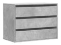 Kommode Betongrau 80x41x58 cm Holzwerkstoff mit 3 Schubladen