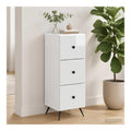 Schubladenschrank Hochglanz Wei 33 x 34,5 x 90 cm mit 3 Schubladen, Holzwerkstoff, abschlie bar, Stauraum Organizer fur Buro, Wohnzimmer, Flur, Werkstatt, Kuche, Garage