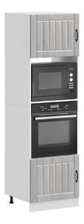 Kalmar Herdumbauschrank, 2er-Set, Grau Sonoma Holzwerkstoff, 60x57x207 cm, verstellbare Fu e, Kuchen Stauraum Losung