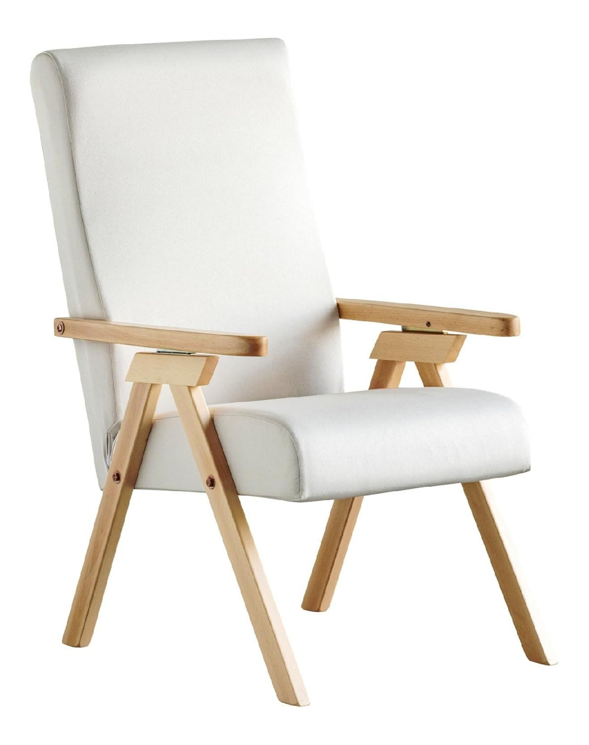 ESSEGI Sessel aus Holz Fiammta Relax, mit naturlicher Liegefunktion, Stoff in Perlwei , abziehbar