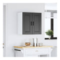 Kuchen-Hangeschrank Schwarz, 60 cm Breit, Holzwerkstoff, Feuchtigkeitsbestandig, 75 kg Tragkraft, Einfache Montage - Moderner Wand-Schrank fur Kuche, Wohnzimmer & Flur (Porto-Serie)