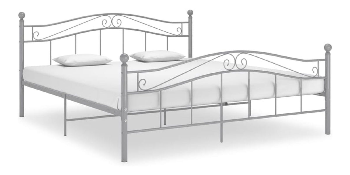 Bettgestell fur Schlafzimmer Hotel-Bettgestell Schlafzimmermobel Bettrahmen Bett Grau Metall 140x200 cm fur Schlafzimmer, Hotel, Arbeitszimmer