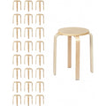 24er-Set stapelbare Holzhocker mit runder