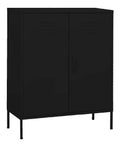 Lagerschrank Sideboard Kommode Anrichte Stahlschrank Schrank Beistellschrank Mehrzweckschrank Bucherschrank Standschrank Schwarz 80x35x101,5cm Stahl