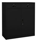Buroschrank, schwarz, 90 x 40 x 102 cm, aus Stahl, platzsparende Schranke, Kuchenmobel, Wohnzimmer, Kuchenschranke, Kuchenmobel, Wohnzimmer, Sideboard