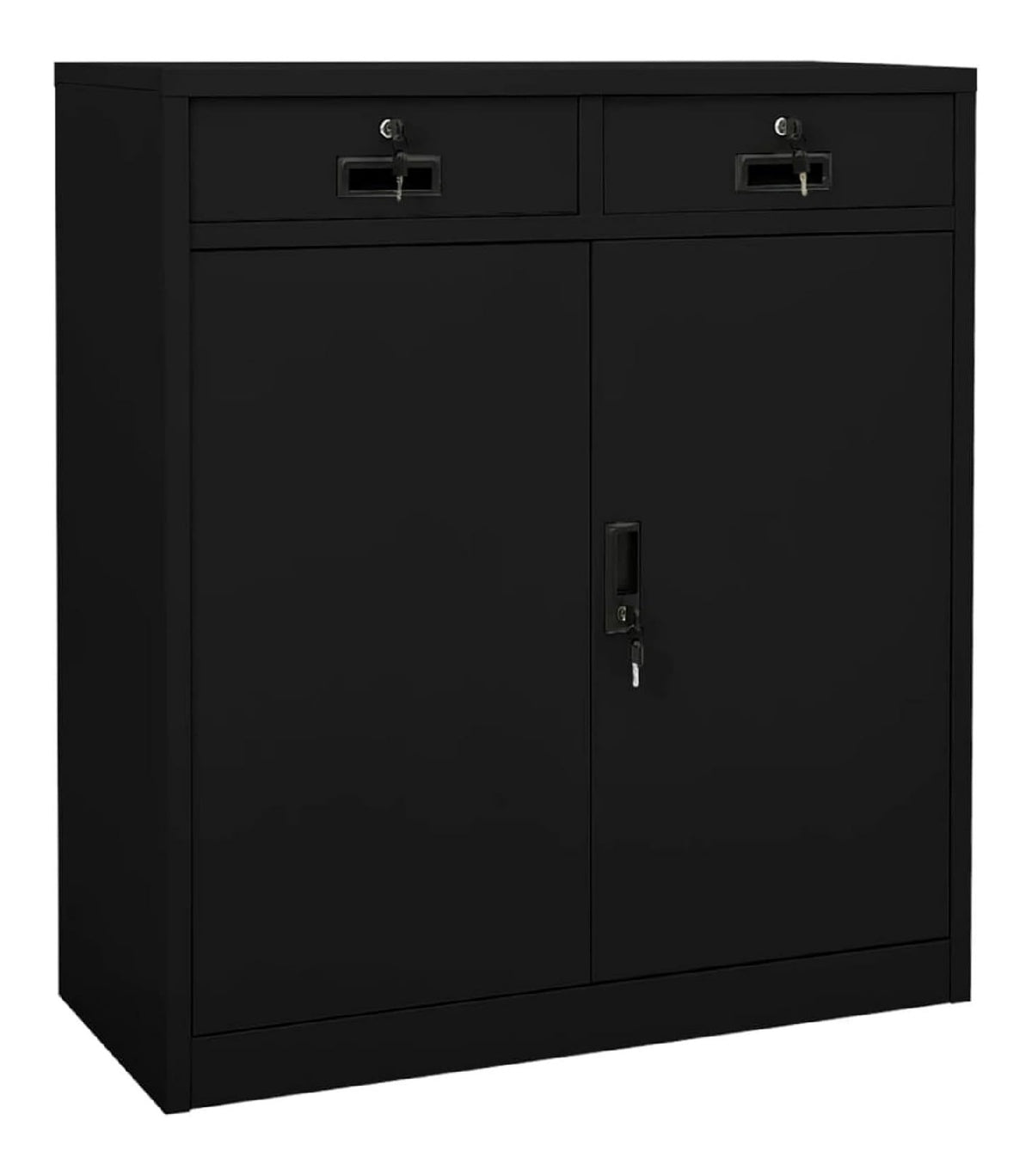 Buroschrank, schwarz, 90 x 40 x 102 cm, aus Stahl, platzsparende Schranke, Kuchenmobel, Wohnzimmer, Kuchenschranke, Kuchenmobel, Wohnzimmer, Sideboard