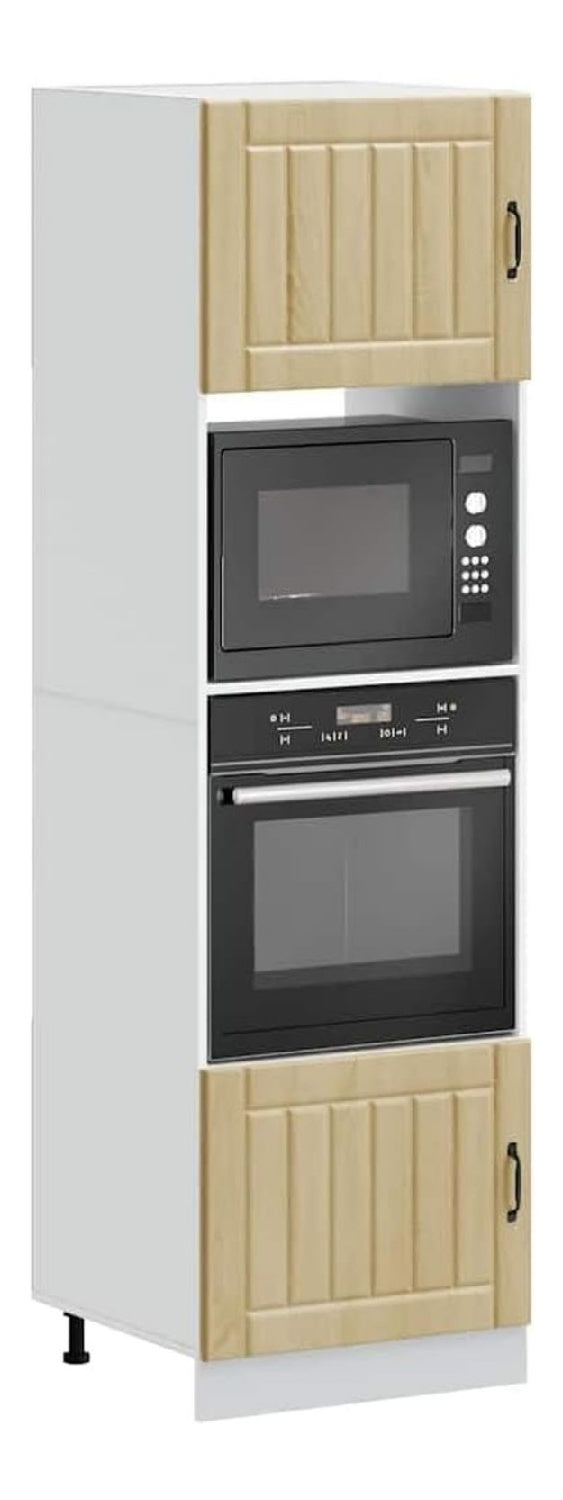 Herdumbauschranke 2 Stuck Lucca Sonoma-Eiche Holzwerkstoff Kuchenmobel mit verstellbaren Fu en, platzsparendes Design fur Mikrowelle Backofen, langlebige Aufbewahrung