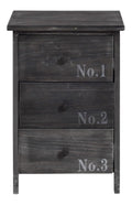 Nachttisch in Grau, platzsparender Nachtschrank, 3 Schubalden, Vintage-Stil, fur Schlafzimmer Badezimmer - Ma e: 55 x 35 x 30 cm (HxLxB) - Art. RE4191