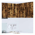 Hangeschrank aus Holzwerkstoff mit 3 Regalen in geraucherter Eiche und Wei 57 x 57 x 80 cm fur Moderne Kuchen, Stauraum, Aufbewahrung, Vitrine, Esszimmer, Vorratsschrank