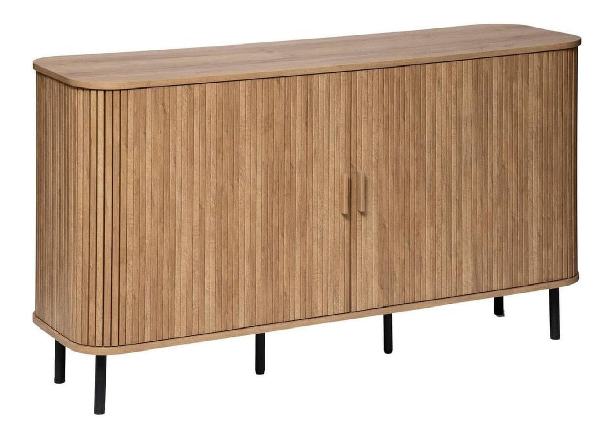 Interior Designer - Colva Sideboard mit 2 Turen in Eichenoptik - Aufbewahrungsmobel mit 6 Fachern fur Schlafzimmer, Wohnzimmer, Buro - B 140 x H 80,5 cm