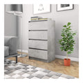 Sideboard mit Fachern Bucherschrank Beistellschrank Aufbewahrungsschrank Standschrank Schlafzimmer Schubladenkommode Wohnraum Seitenschrank Betongrau 60x35x98,5 cm Spanplatte