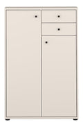 Preisbrecher TEMPRA2 Kommode in Sand - Moderne Hochkommode mit 2 Turen & Schubladen - Platzsparend, stabil & pflegeleicht - 73,7x111,1x34,8 cm (BxHxT)