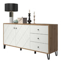 smart living - Touch - Sideboard - Artisan Eiche/Wei - Highboard mit 2 Turen und 3 Schubladen - (BxHxT) 183 x 76 x 40 cm - moderne Metallfu e - kratzfest