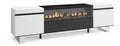 TV-Schrank, Lowboard fur Wohnzimmer und Esszimmer 200x57x35cm Fur TV-Gerate bis zu 80' Elektrokamin. Ma e Industriedesign Moderner Stil Wei und Schwarz