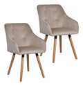 ESTEXO 2/4/6/8x Vintage - Esszimmerstuhl Ilmar, Stuhle, Vintage, Esszimmerstuhle, Stoffbezug, Stuhl (2 Stuck, Beige/Grau Samt)