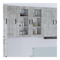 Kuchenschrank 2er Set, Beton Grau, 40x31x80 cm, Holzwerkstoff, Langlebige Kuchenmobel fur Innenbereiche, Praktische Aufbewahrung