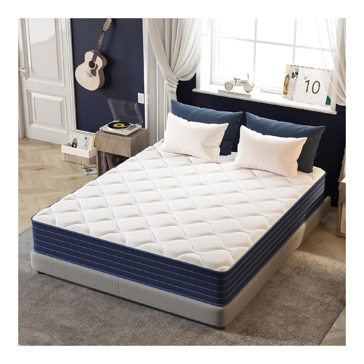 PurrJoys Matratze 90x200 H3 & H4 mit Oeko-TEX Zertifiziert, Hohe 25 cm 7 Zonen Taschenfederkernmatratze mit Memory Foam, Federkernmatratze mit weicher Oberflache fur Erwachsene