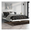 Bettgestell Wei 135x190 cm, Holzwerkstoff, Metallbeine, Sperrholzlatten, Robustes Schlafzimmermobel fur erholsamen Schlaf