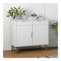 Sideboard aus massivem Kiefernholz, Wei , 90 x 40 x 80 cm, Kuchenschrank, Sideboard, Beistelltisch, Schrank, Schubladen, Kommode, Buffet, Wohnzimmer, Sideboards