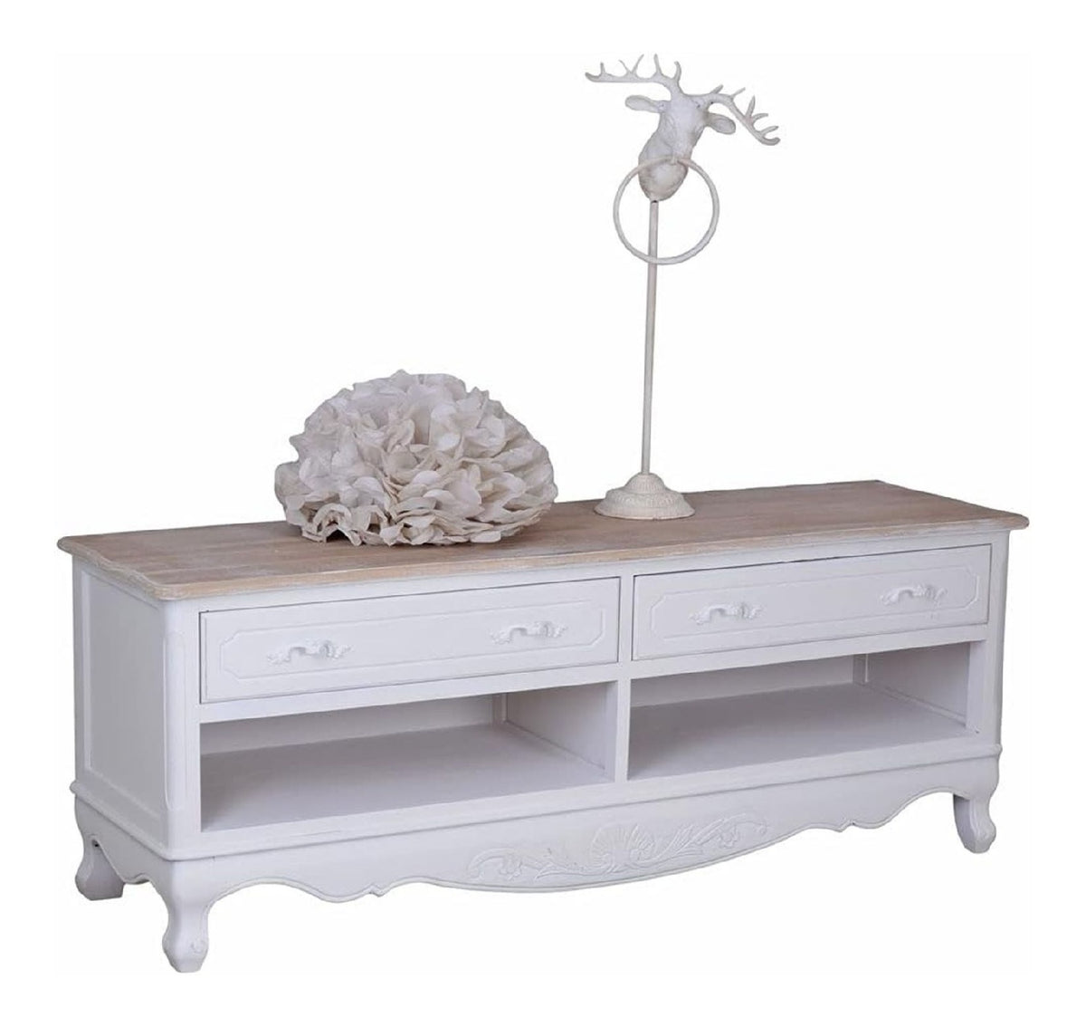 TV-Sideboard Villa Rustica' - Shabby-Vintage Landhausmobel aus massivem Holz, ca. 137x40 cm HMA06 Palazzo Exklusiv