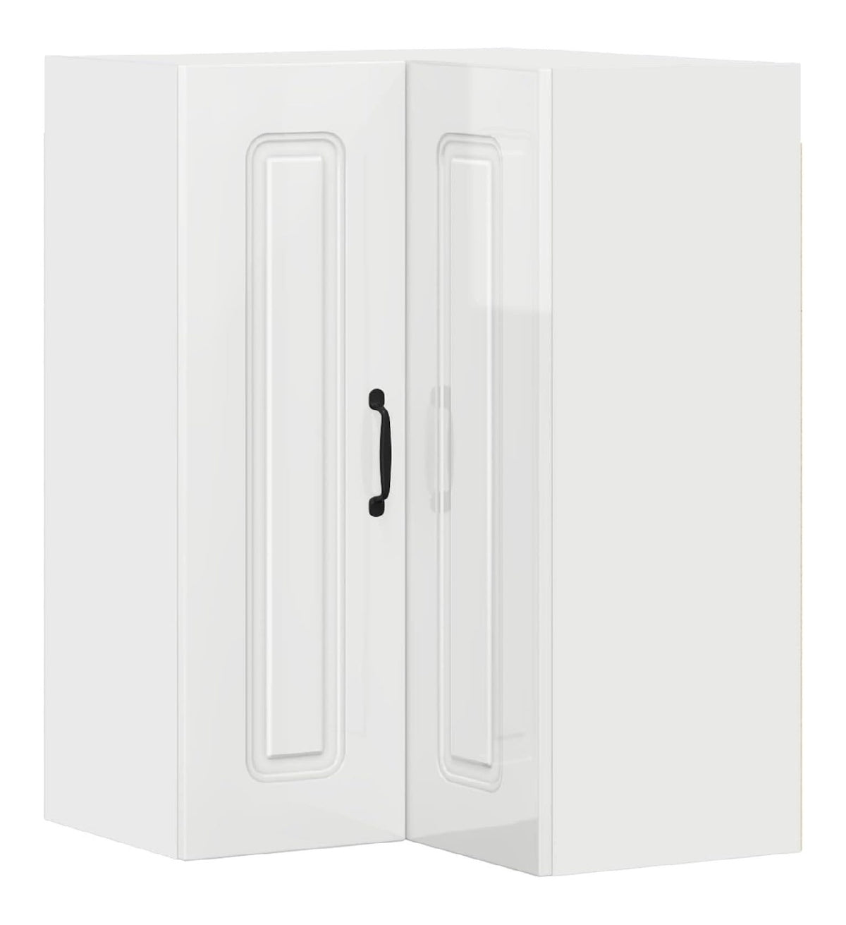 Kuchenschrank Kalmar Hochglanz Wei aus Holzwerkstoff 57 x 57 x 80 cm, moderner Vorratsschrank Kuche mit viel Stauraum, ideal als Sideboard Kuche und Buffetschrank