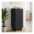 Sideboard Schwarz 33 x 34,5 x 90 cm Holzwerkstoff, 1 Tur 2 Facher, Metallknopfgriff, Buffet Schrank Kommode fur Wohnzimmer Flur, Stauraum fur Ordnung