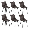 Esszimmerstuhle 6er Set, fur Wohnzimmer Kuche Esszimmer, Kuchenstuhle gepolstert mit Ruckenlehne, Sitzflache aus Stoffbezug, mit Metallbeinen, bis 150 kg belastbar, Taupe