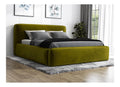 A&J MobelLand Polsterbett 140x200 mit Bettkasten und Lattenrost - LUMO-OM, Bett ohne Matratze und mit Stauraum in Olivgrun