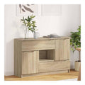 Sideboard Sonoma-Eiche Holzwerkstoff 100 x 30 x 65,6 cm mit Schublade und 2 Turen, modernes Buffet Cabinet fur Wohnzimmer und Esszimmer, praktischer Storage Cabinet mit stabilem Design