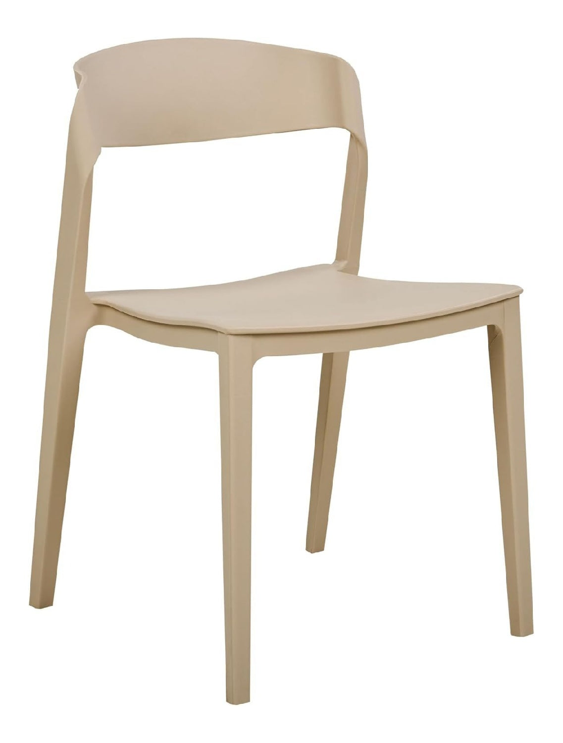 Esszimmerstuhl 2er Set Kunststoff beige stapelbar ohne Armlehnen modern Somers