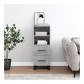 Schranke & Aufbewahrung, Buffets & Sideboards, Heim-Sideboard, Betongrau, 34,5 x 34 x 90 cm, Holzwerkstoff