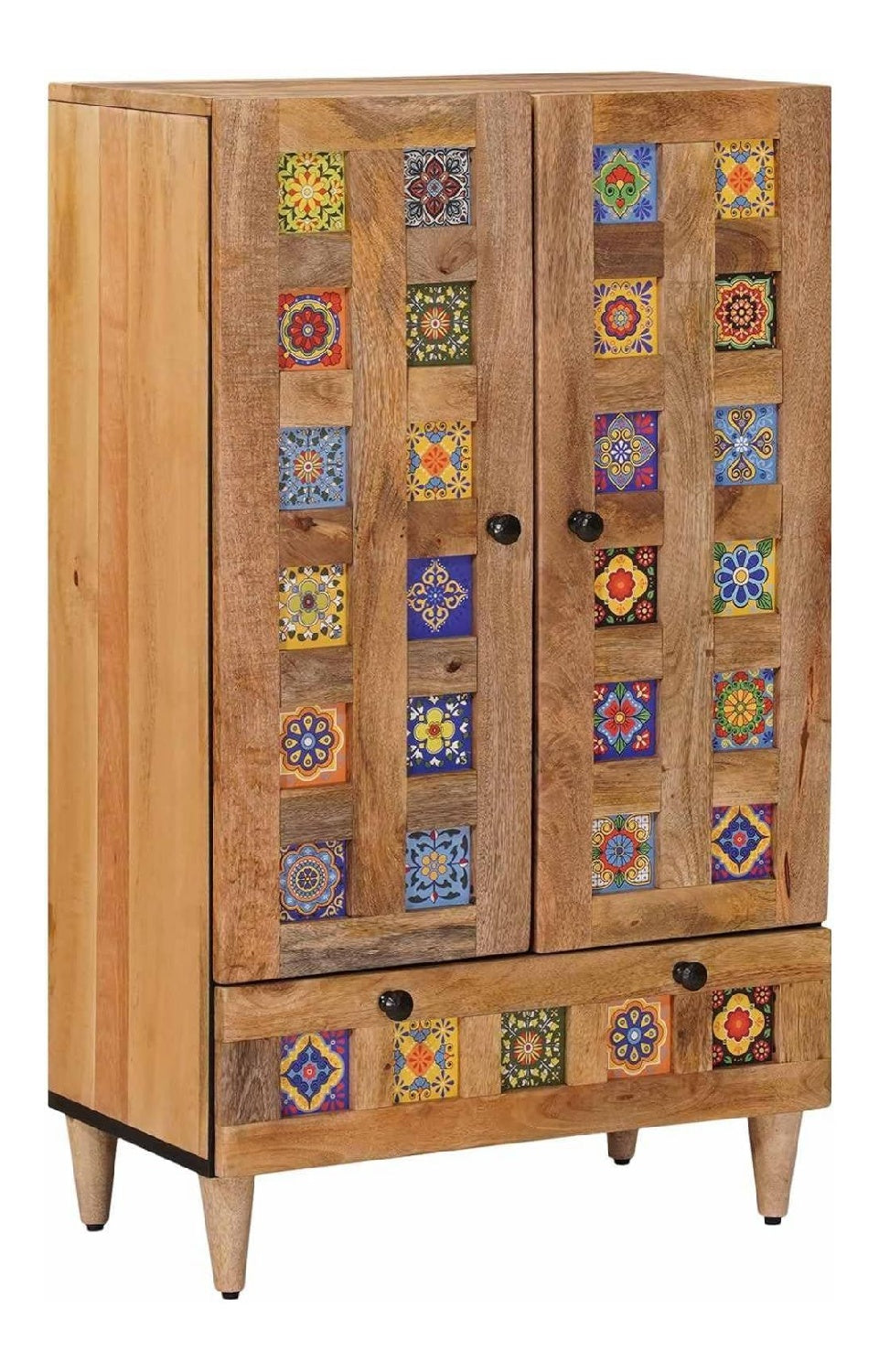 Highboard Natur 60 x 33,5 x 100 cm Massivholz Mango