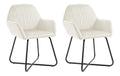 Esszimmerstuhle 2er Set, Creme Samt, Bequeme Polsterung, Ergonomisches Design, Stabile Metallbeine, Modern fur Esszimmer & Wohnzimmer