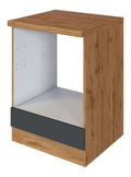 Unterschrank Sorrella 60cm fur Backofen und Kochfeld - anthrazit/eiche