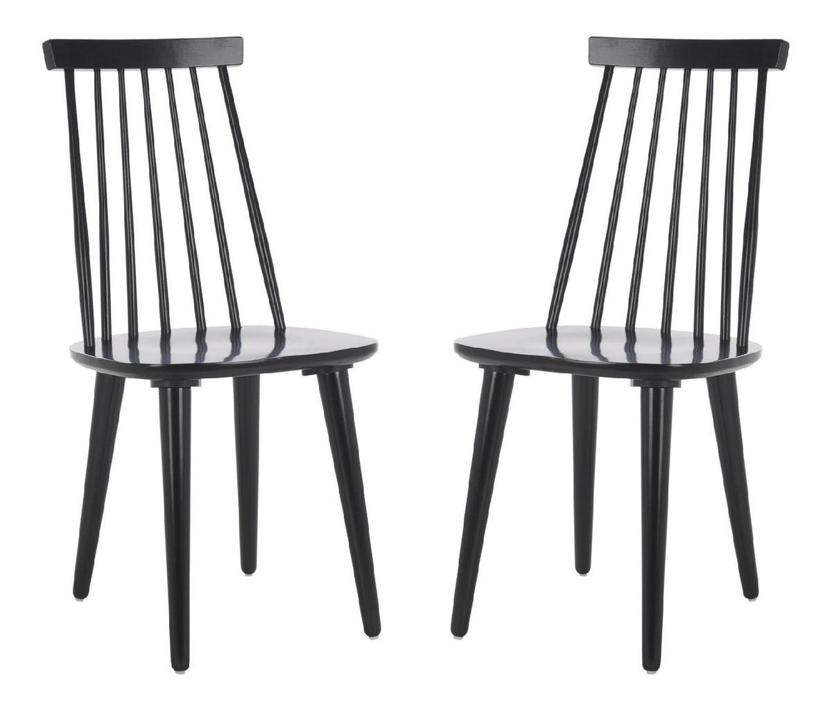 SAFAVIEH Set of 2 Wooden Dining Chairs, in Black