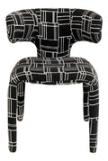 Design Stuhl Tobi, Schwarz, Sitzhohe 48 cm, Gepolstert, 58x57x77 cm