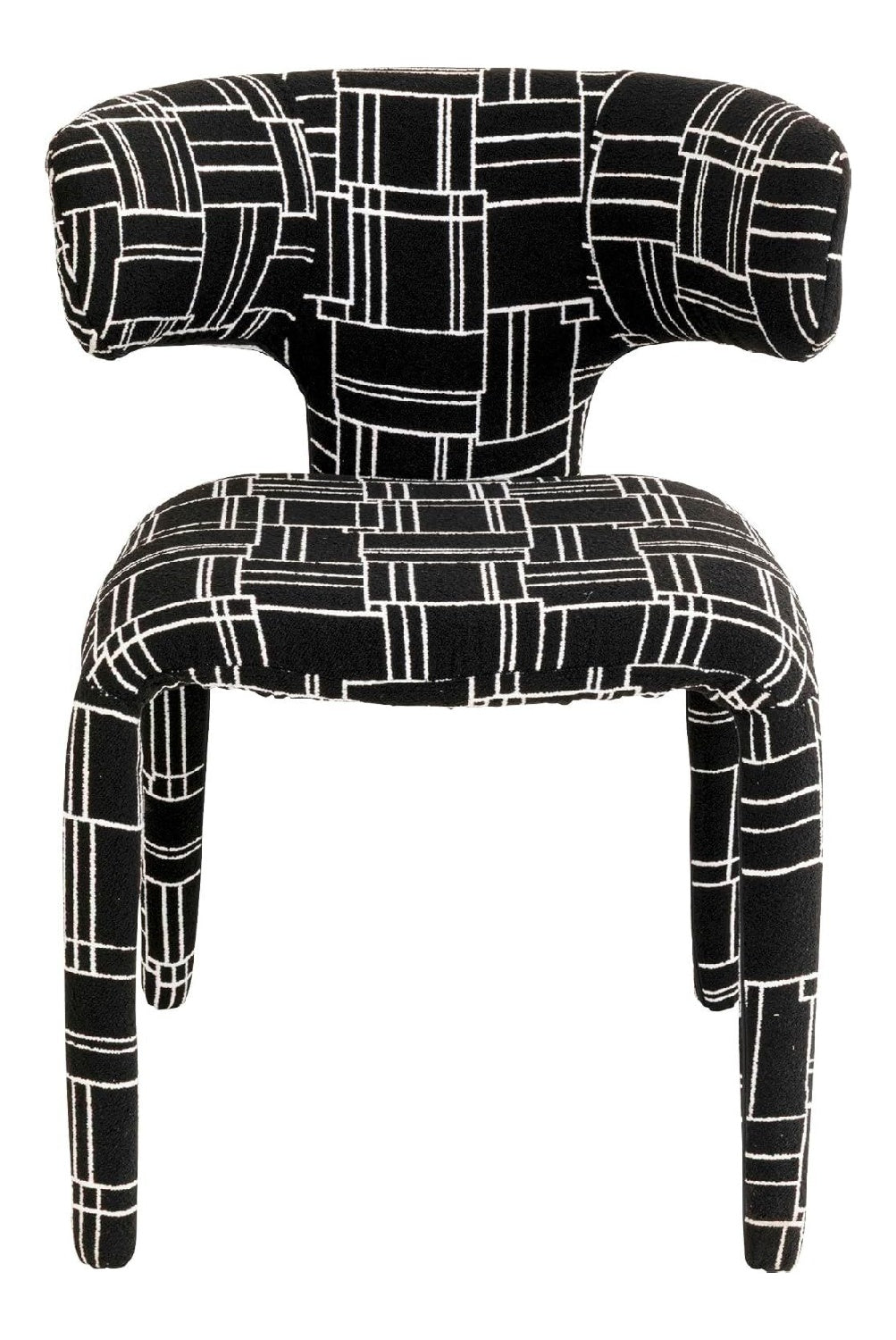 Design Stuhl Tobi, Schwarz, Sitzhohe 48 cm, Gepolstert, 58x57x77 cm