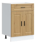 Kuchenunterschrank Porto Artisan-Eiche Holzwerkstoff mit verstellbaren Fu en 60x46x81,5 cm Stauraum Kuchenkommode Kuchenschrank mit Schubladen fur Moderne Kuche und Vorratsschrank