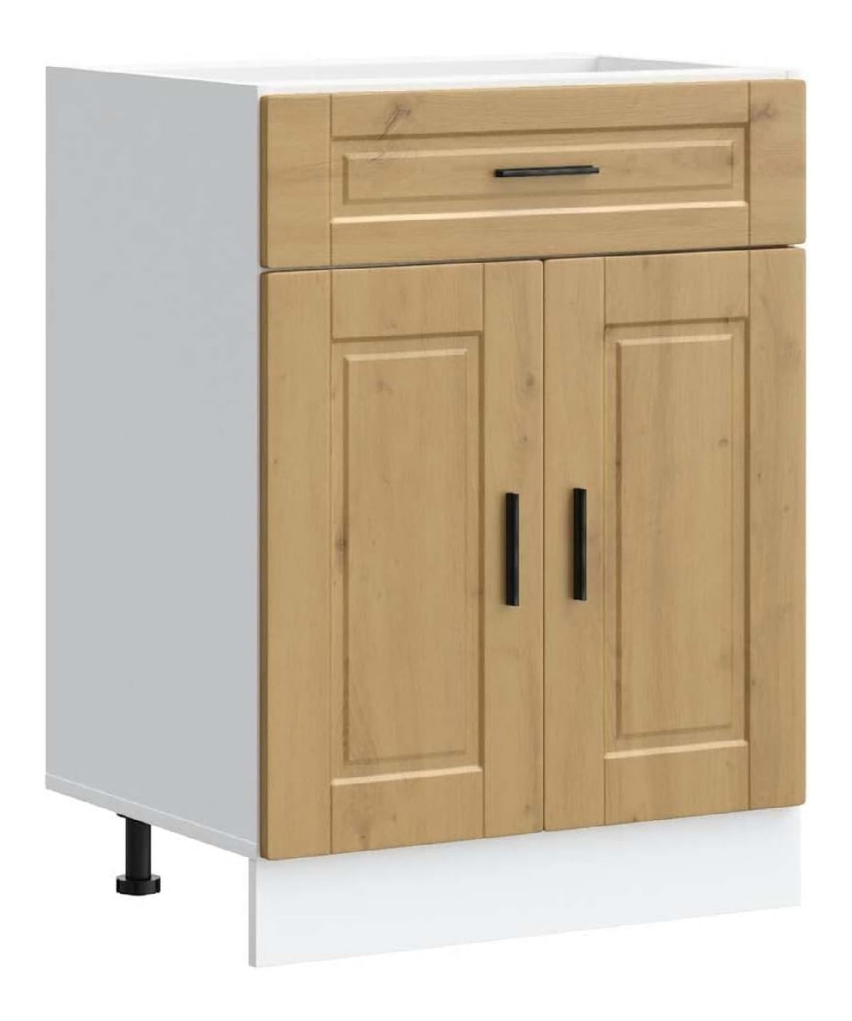 Kuchenunterschrank Porto Artisan-Eiche Holzwerkstoff mit verstellbaren Fu en 60x46x81,5 cm Stauraum Kuchenkommode Kuchenschrank mit Schubladen fur Moderne Kuche und Vorratsschrank