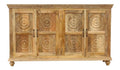 Sideboard Desna Indische Kommode aus Mangoholz mit Schnitzerei Oriental Indien Konsole Natur 180 cm