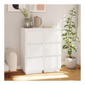 Bodenschrank Buffet Anrichte Besteckschrank Sideboards 2 STK. Wei 32x34x75 cm Massivholz Kiefer fur Wohnzimmer, Esszimmer und Kuche Leicht zu montieren