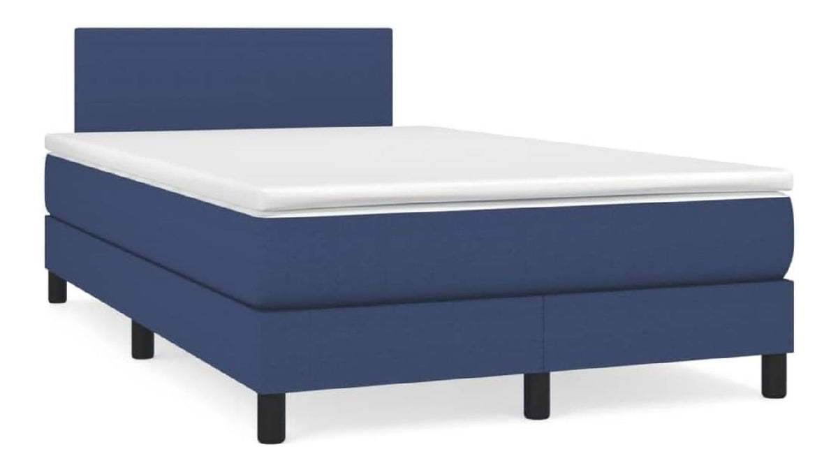 Boxspringbett mit Matratze & LED Blau 120x190 cm Stoff,Mobel,Betten & Zubehor,Betten & Bettgestelle,Blau,52.93 KG,3270031